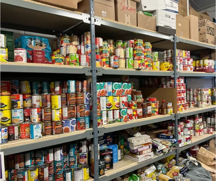 pantry shelf with dry food